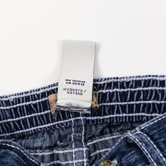 Vintage Guess Jeans Y2K Embroidered Floral Ruffle Hem Denim Jeans Blue Baby 3-6m - Picture 6 of 6